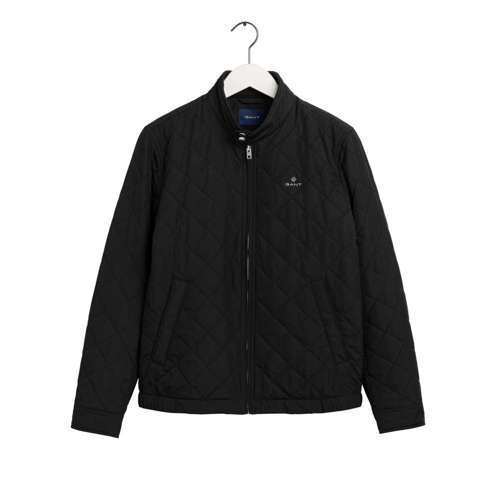 Quilted wind cheater - black