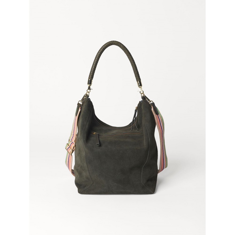 Suede Everly bag - chive