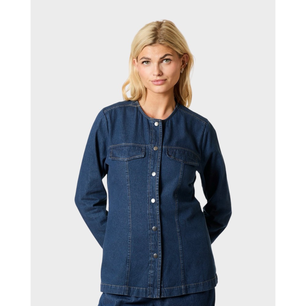 Annie Denim Blouse - Dark Blue