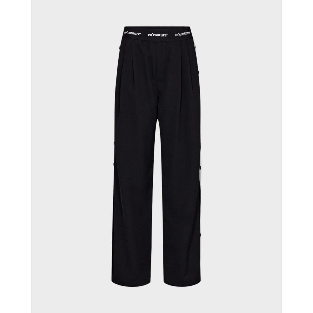 Amina Logo Panel Pant - Black