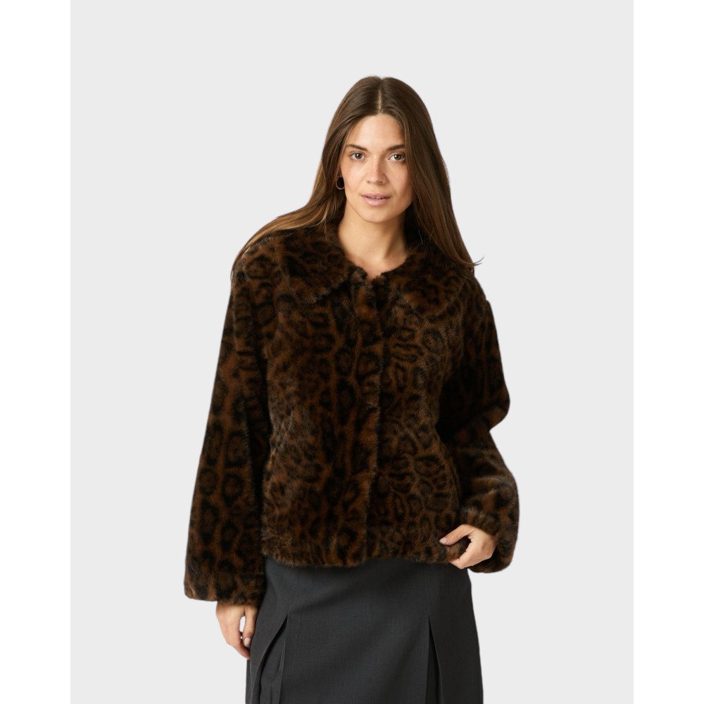 Melodie Leo Faux Jacket - Dark Brown