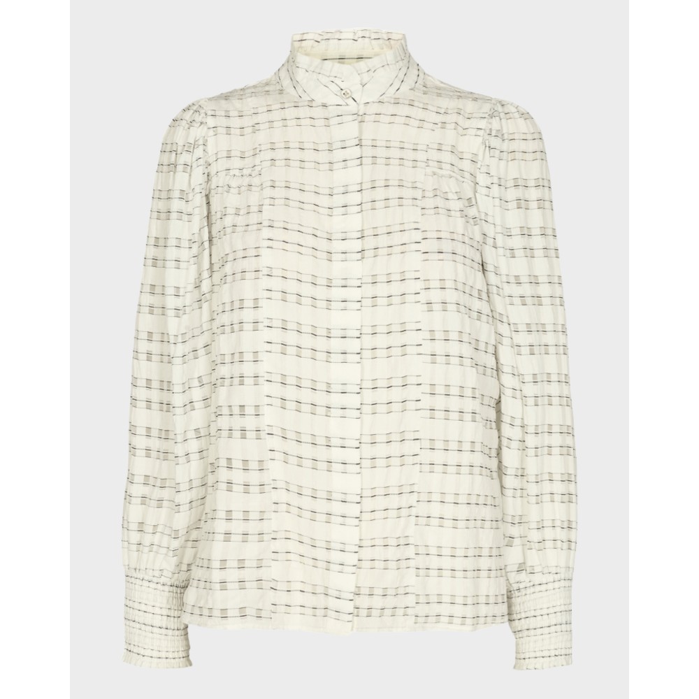 Petra Crepe Check Skjorte - Hvid