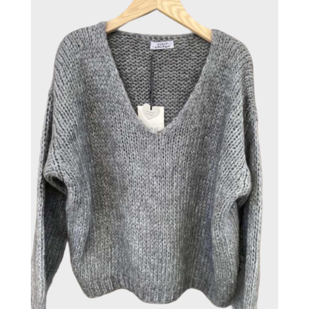 Piro mohair strik - grå