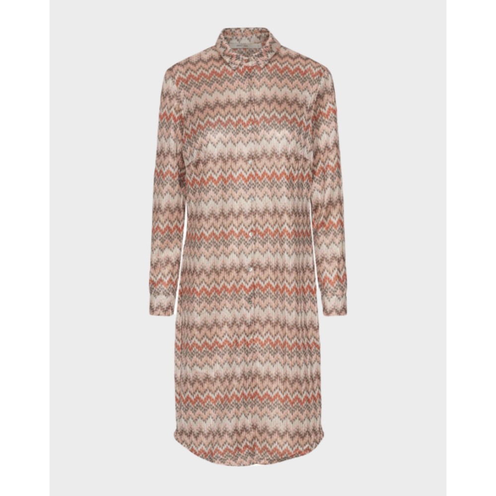 Charlotta skjortekjole - Rød/multi