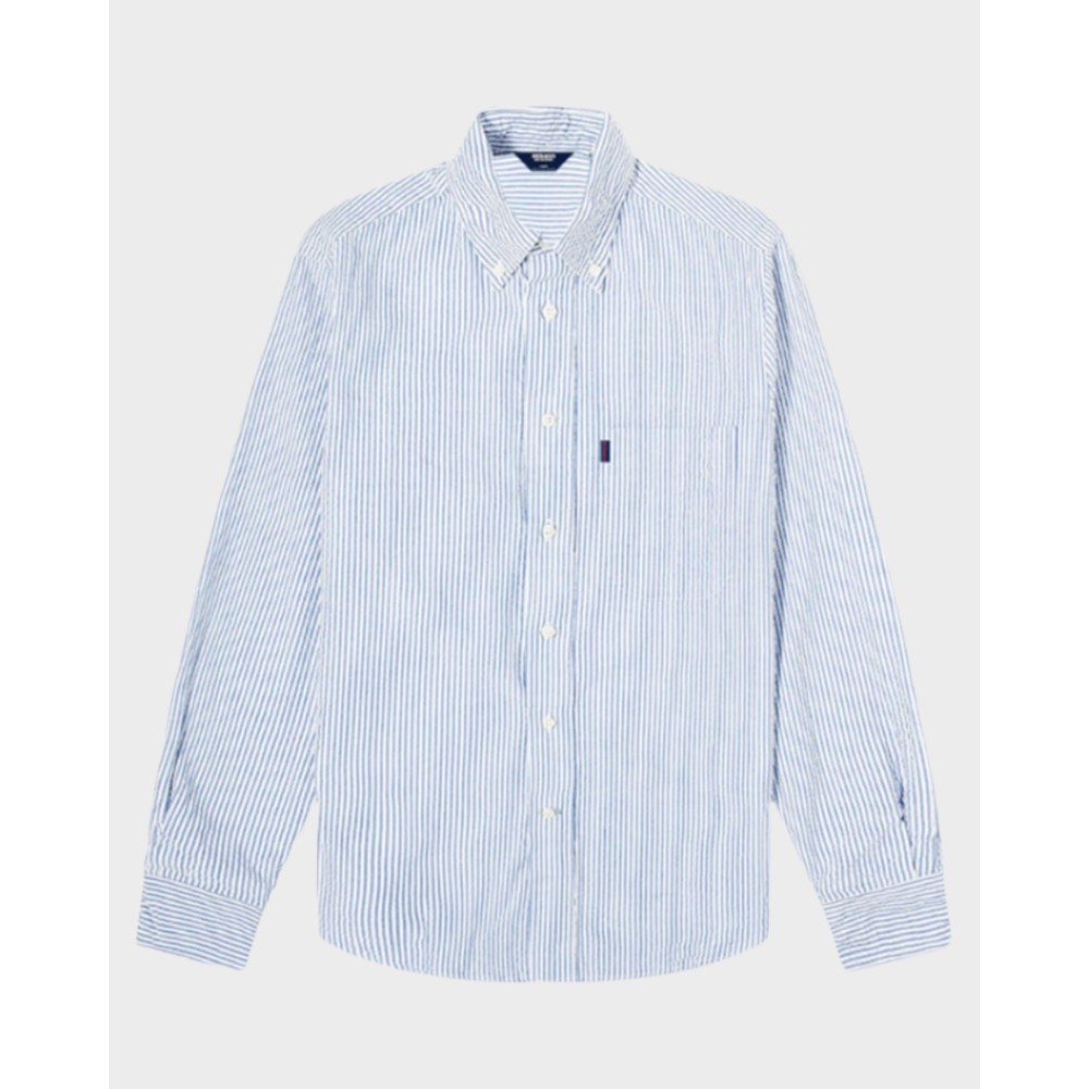 Augusta skjorte stribet - Lyseblå/hvid