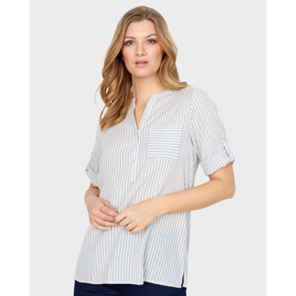 SC-Damila skjorte - Lyseblå/hvid