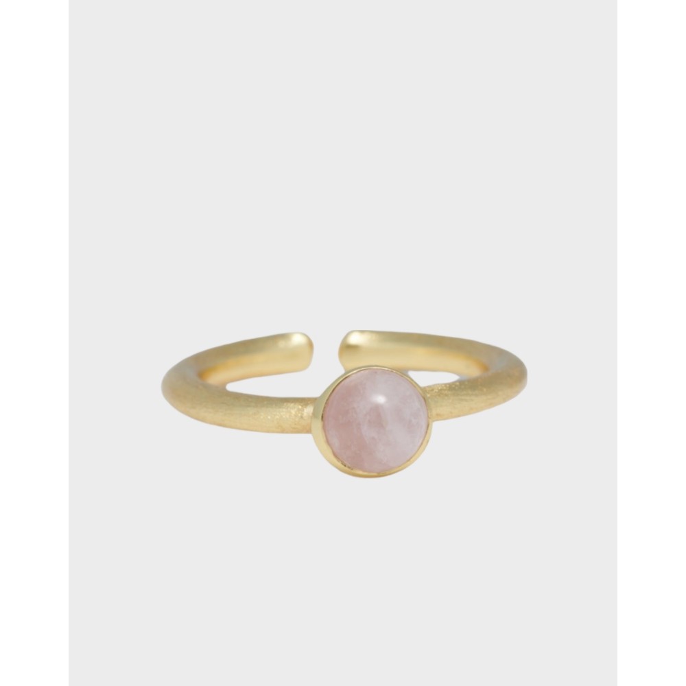 Ring med sten - rosa kvarts