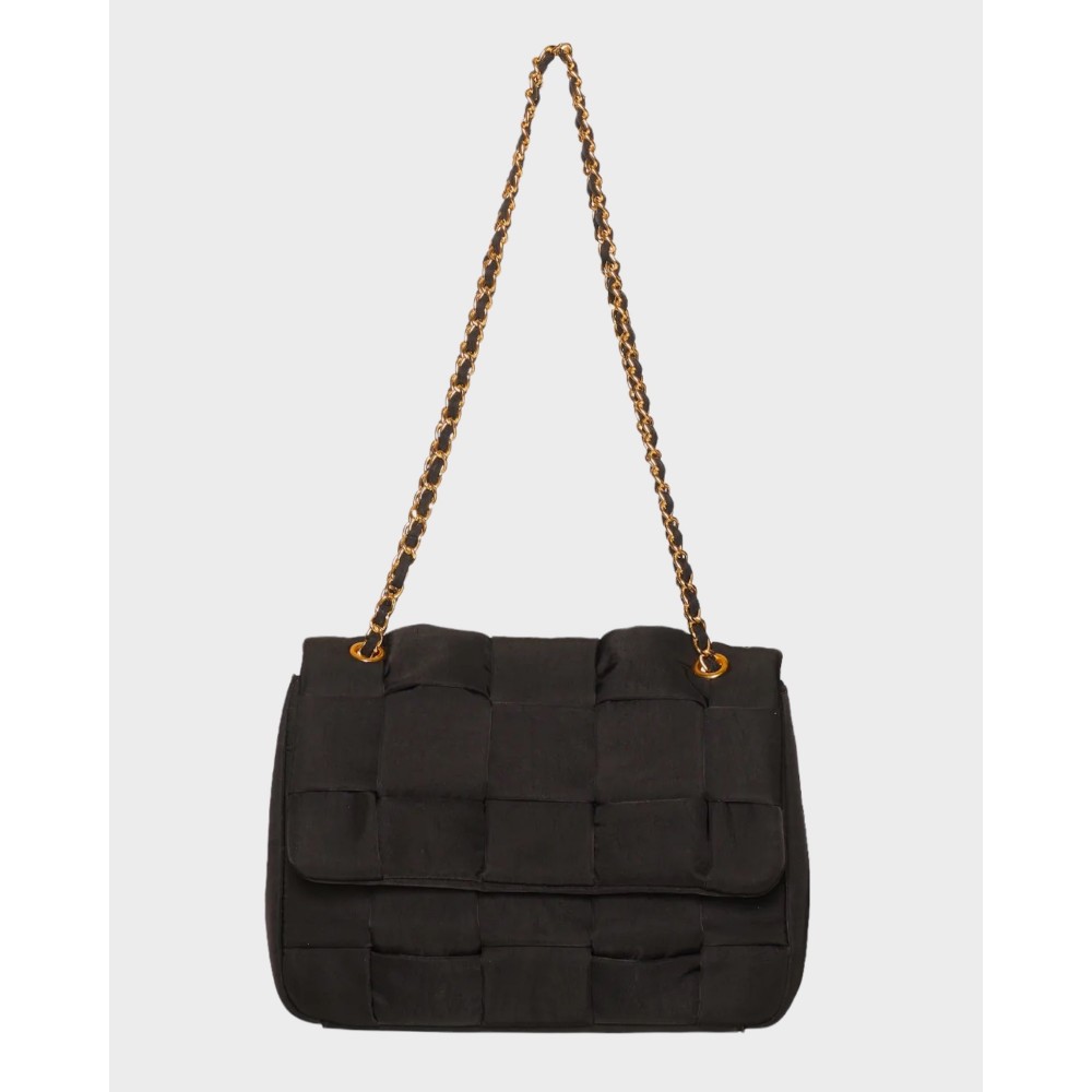 Brad braided panel bag - Sort