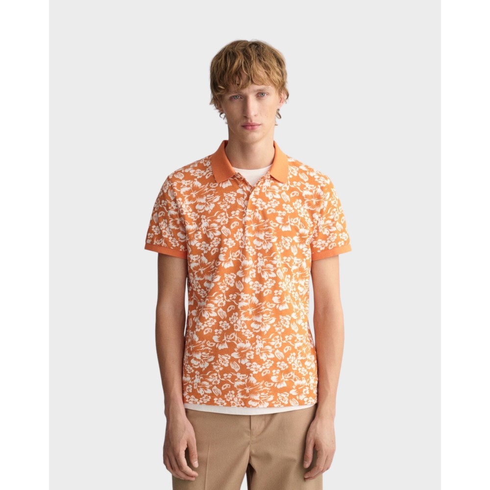 Gant polo Floral - Apricot Orange