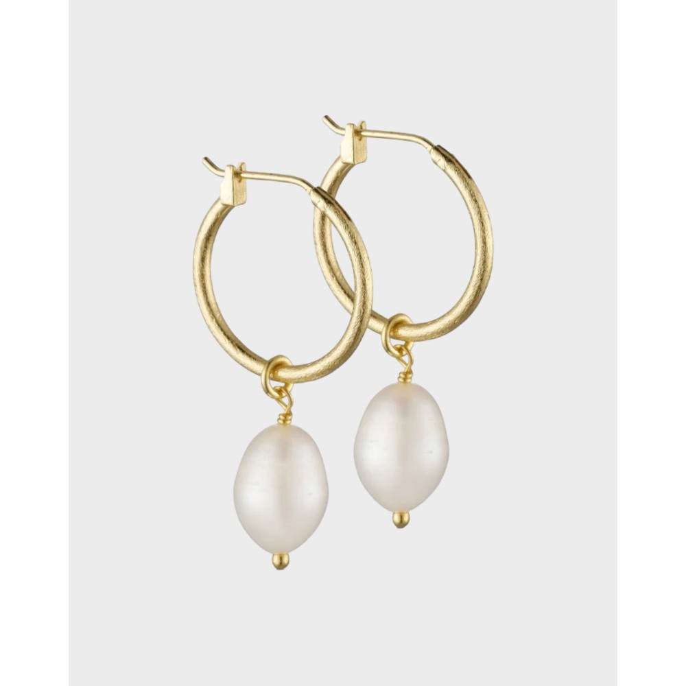 Creoler m. Ris ferskvandsperler - Guld