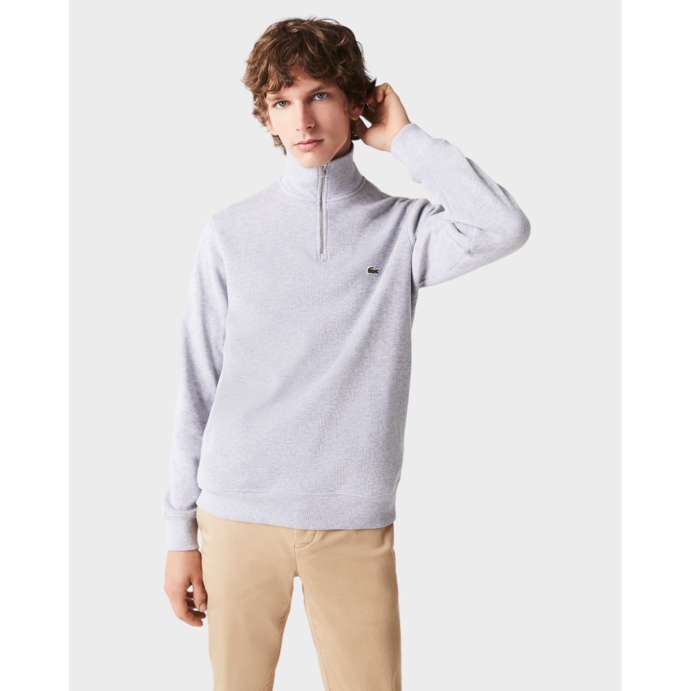 Sweatshirt m. Lynlås - Silver chine