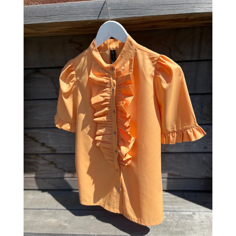 The Queen Ruffle skjorte kortærmet - Orange