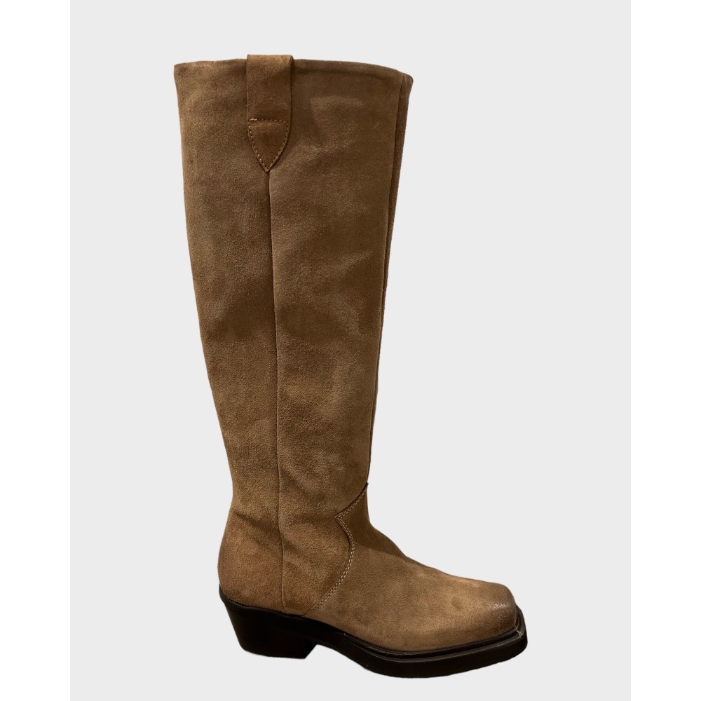Dusty Long Tariff - Taupe suede