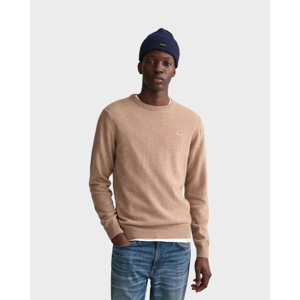 Superfine Lambswool C-Neck - Dark Sand 