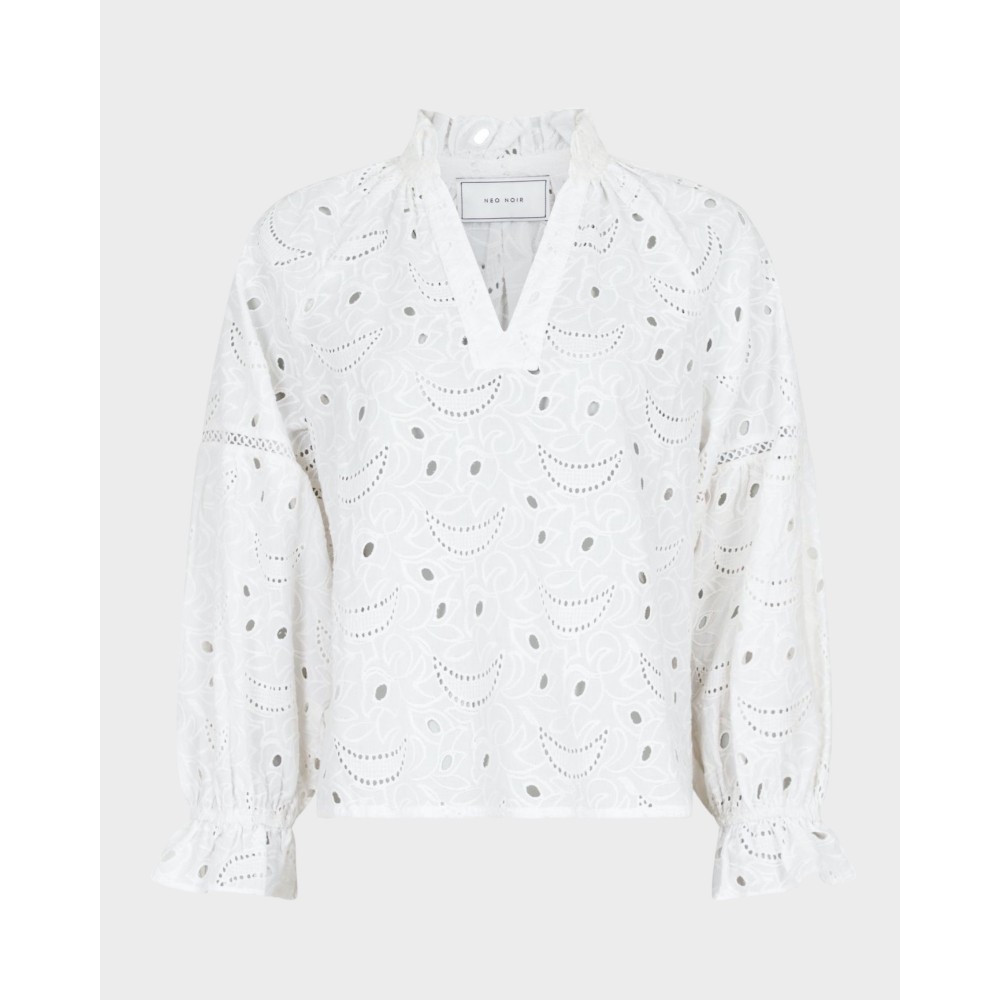 Micah Emb Blouse - White