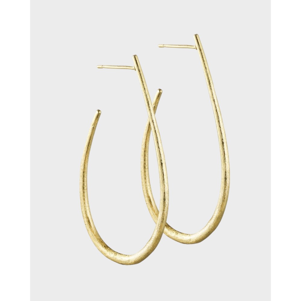 Dråbeformede øreringe stor - Guld