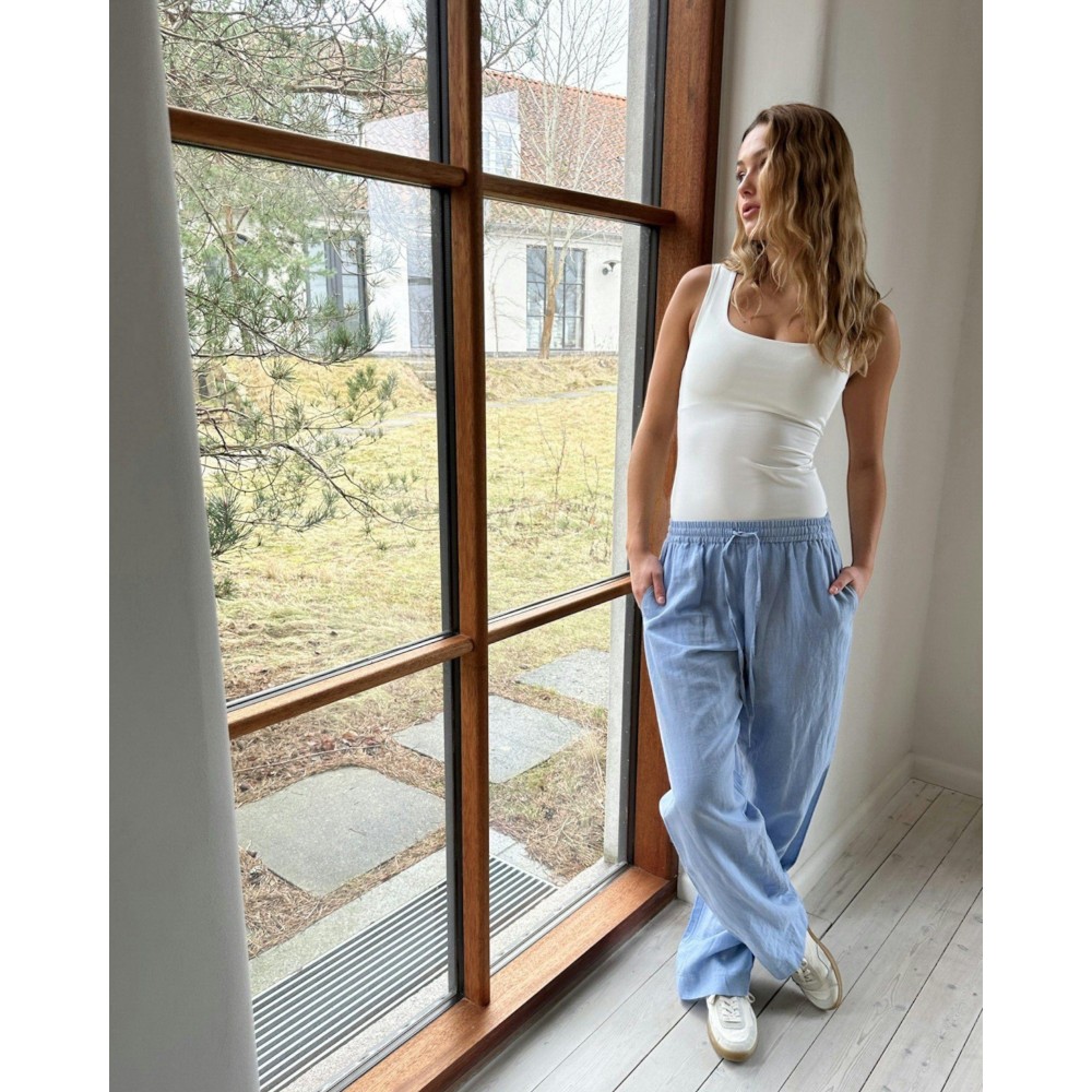 Sonar Linen Pants - Light blue