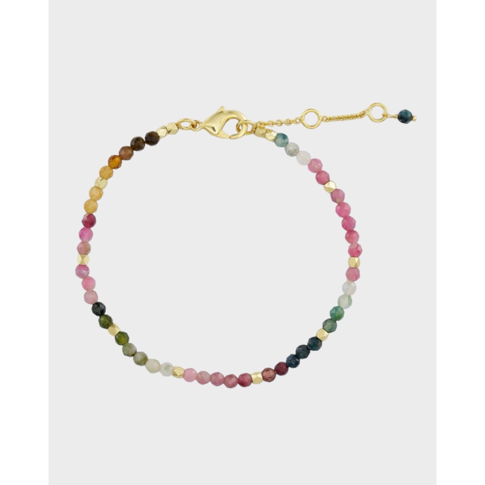 Armbånd med multi natursten - Guld