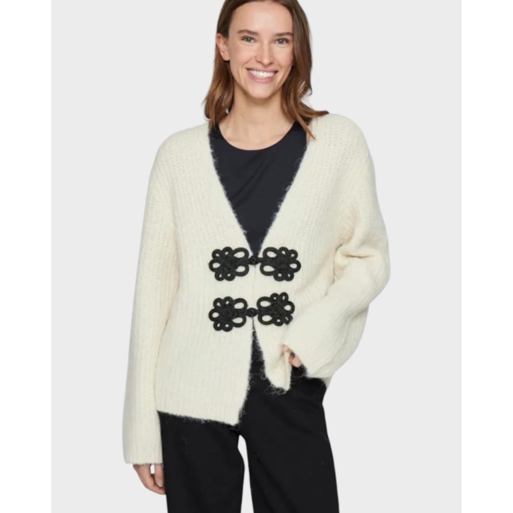 Vimant L/S cardigan - Birch/black