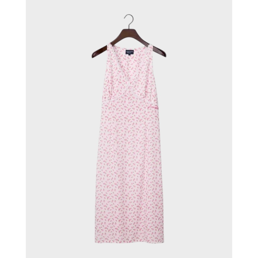 Rose print lyocell nightgown - Rose pink print