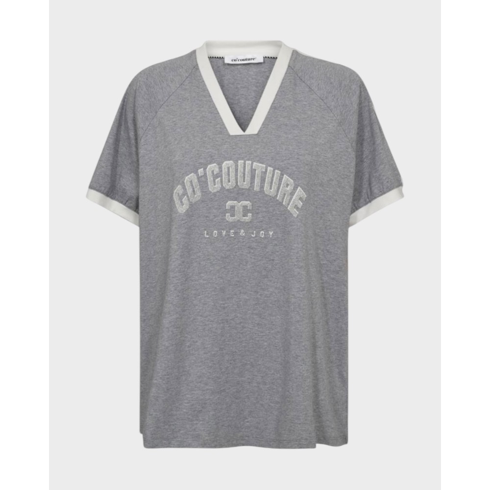 Siara oversize sporty v-tee - Grey melange