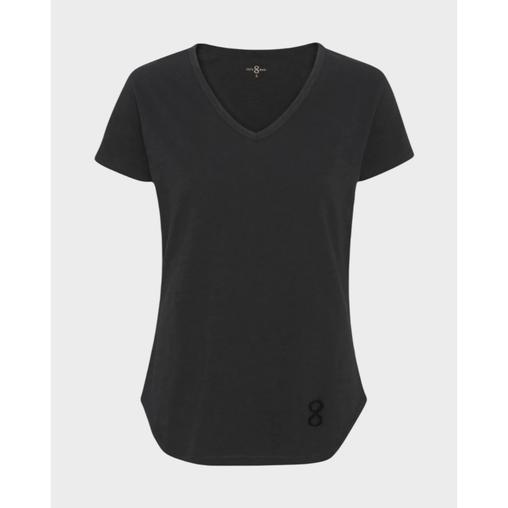T-shirt logo v-neck - Sort