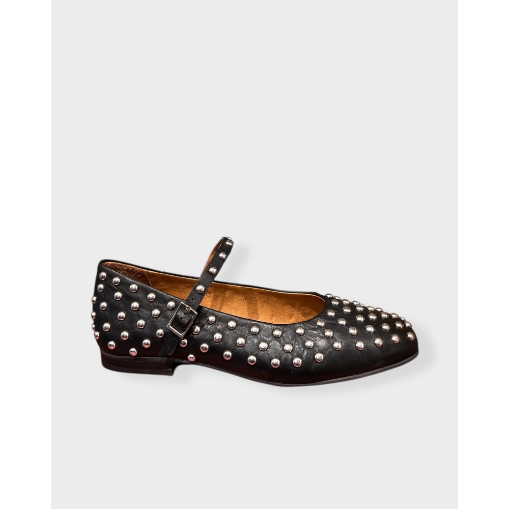 Fleur ballerinasko sort med sølvnitter