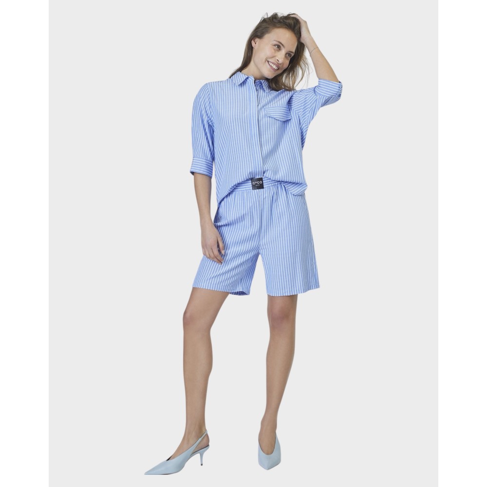 TeaCC Stripe Shorts - blue
