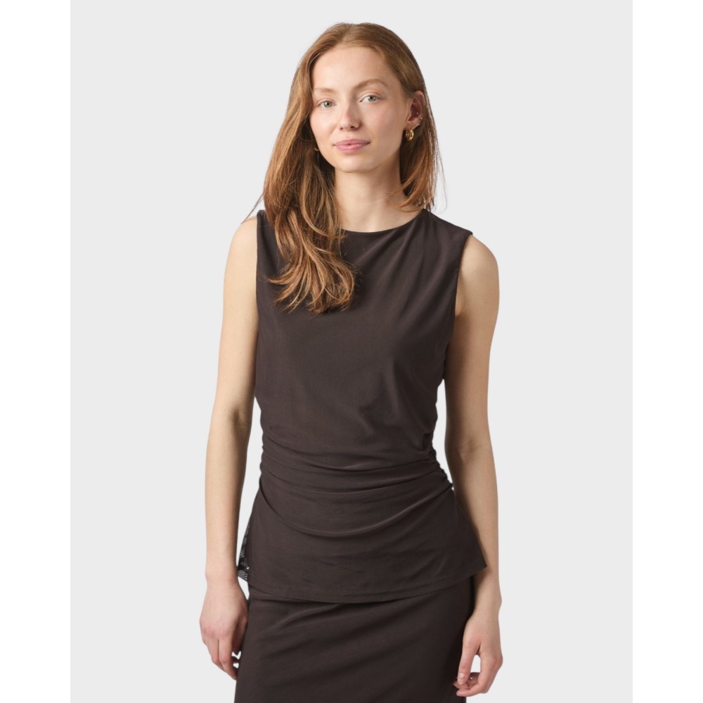Liblana mesh top - Dark brown