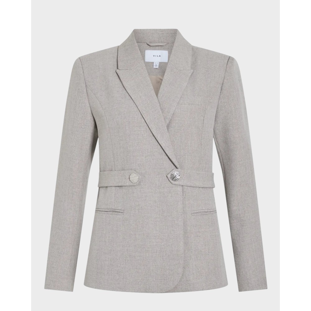 Vivilla L/S Belted Blazer - Grey melange