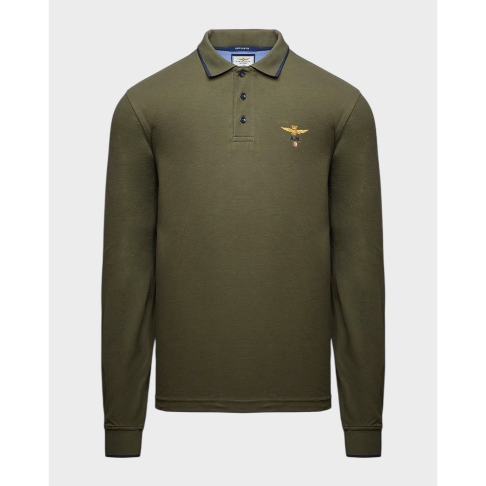 Aeronautica Militare Langærmet Polo - Army Grøn