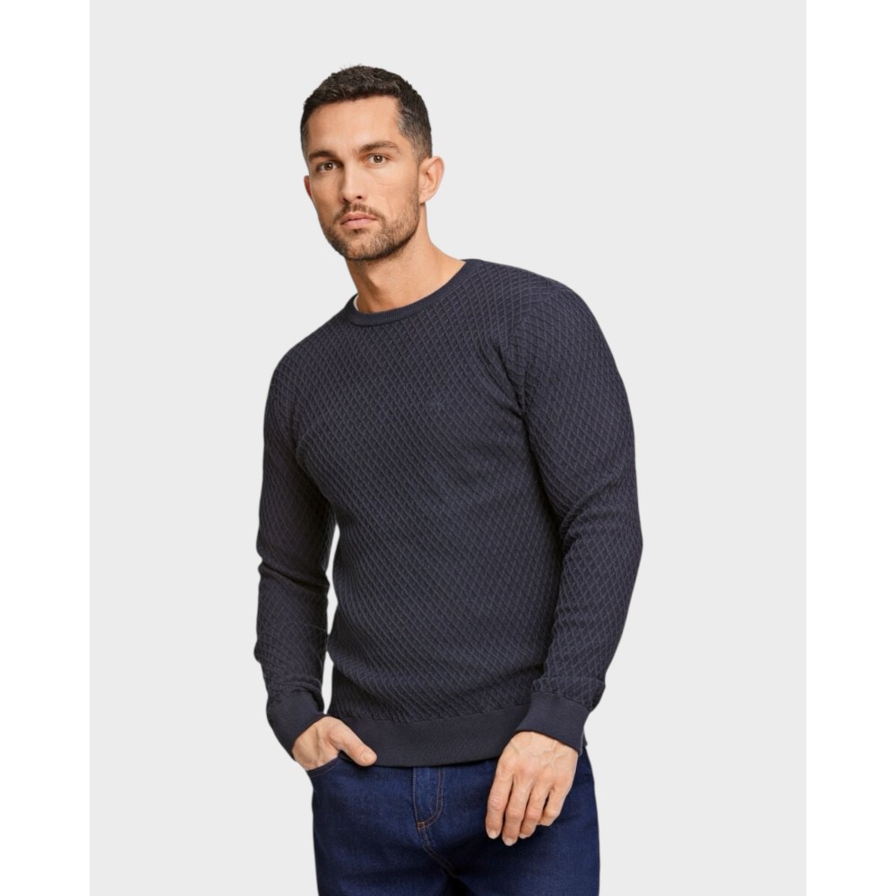 Cable Knit Jumper - Navy