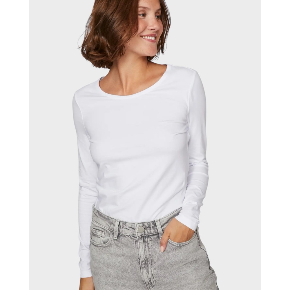 Vinora L/S O-Neck - Bright White