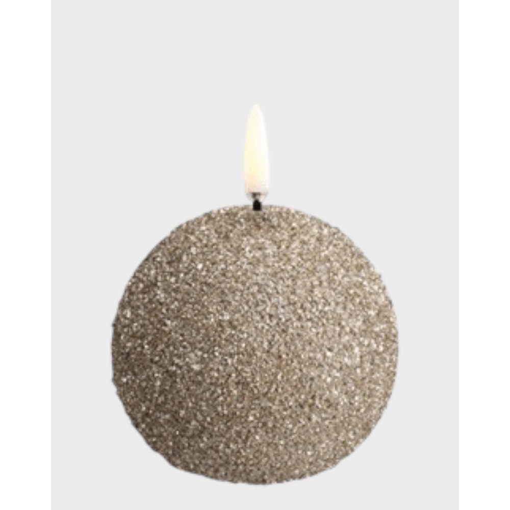 Glitter Round Candle - Champagne