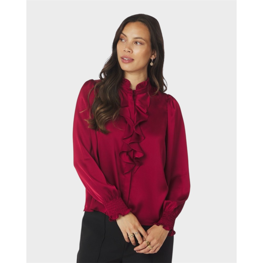 Zamola Blouse - Dark Red