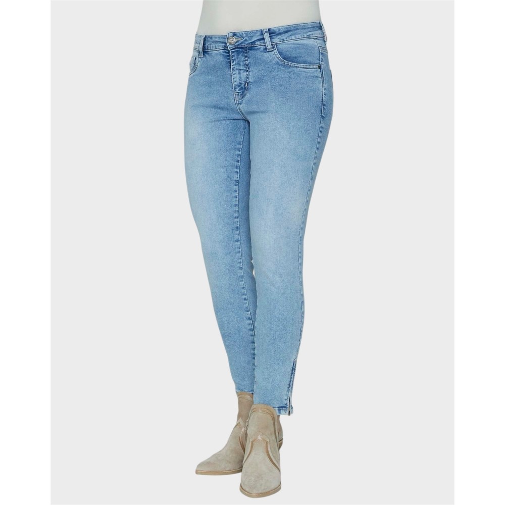 Lido Zip Jeans - Light Denim