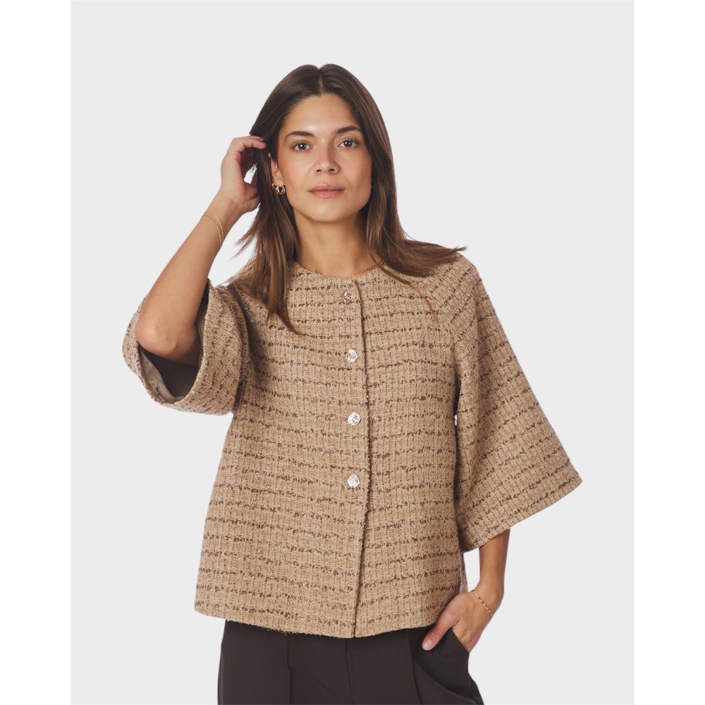 Rosella Boucle Mini Jacket - Taupe