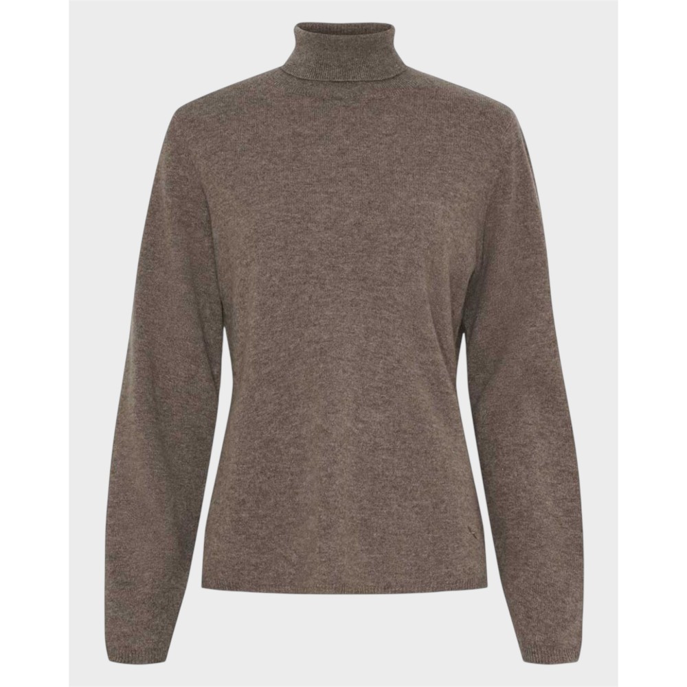 Cashmere Turtle Neck - Ash Brown Melange