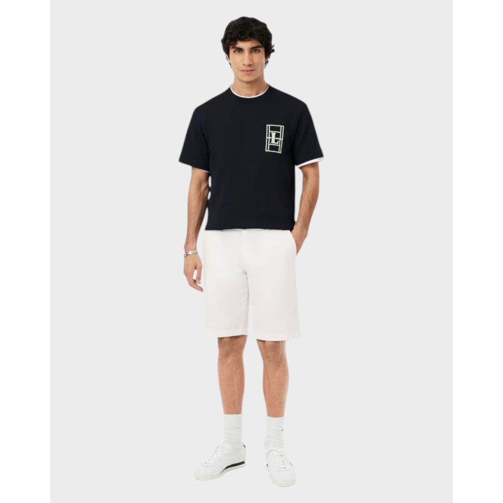 Stretch twill chino shorts - White