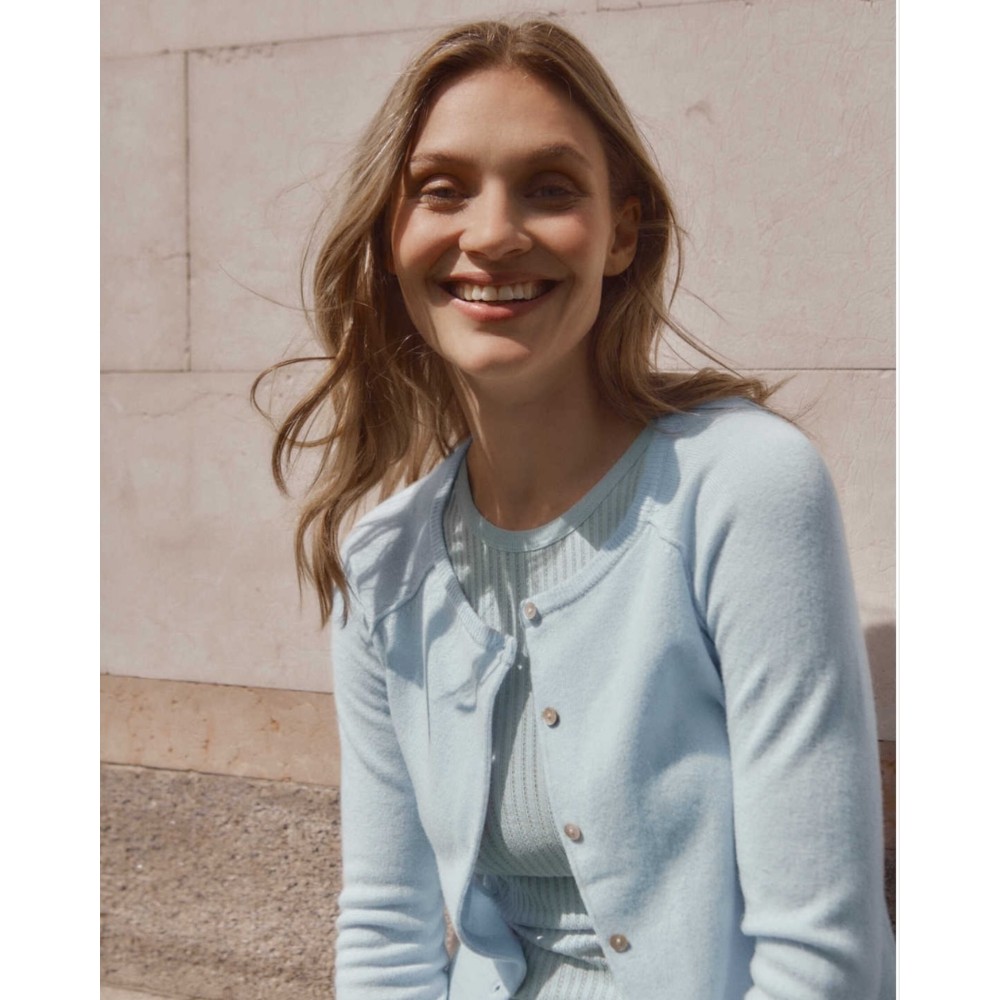 Cashmere Cardigan - Nantucket Blue