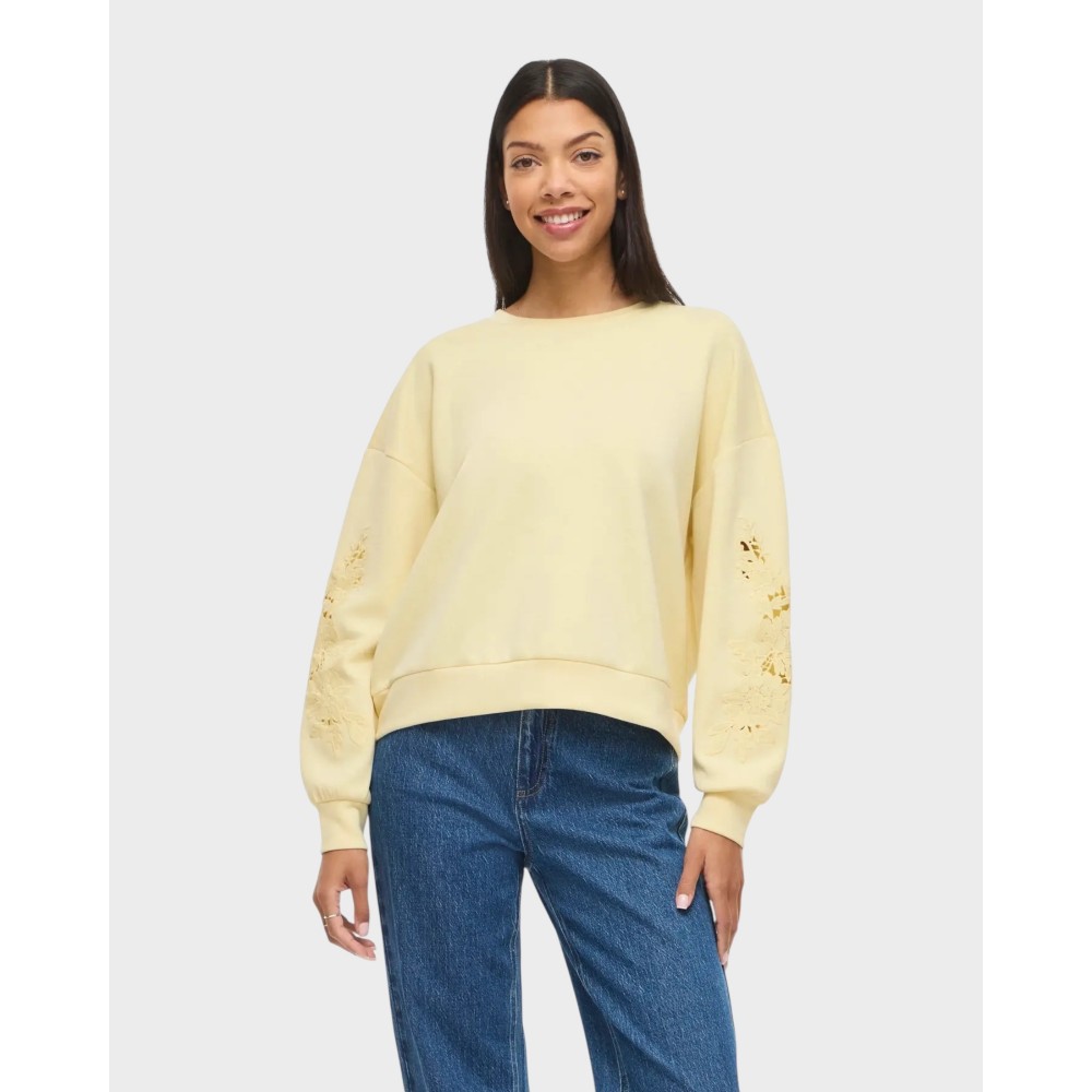 Visiffi o-neck sweat top - Pastel yellow
