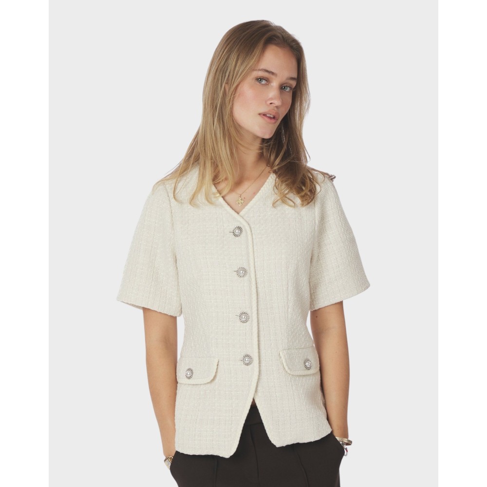 Faina Boucle Blouse - Offwhite