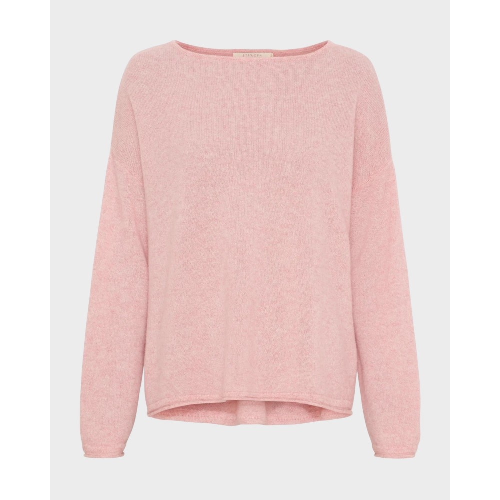 Oversized pure cashmere blouse - Pink melange