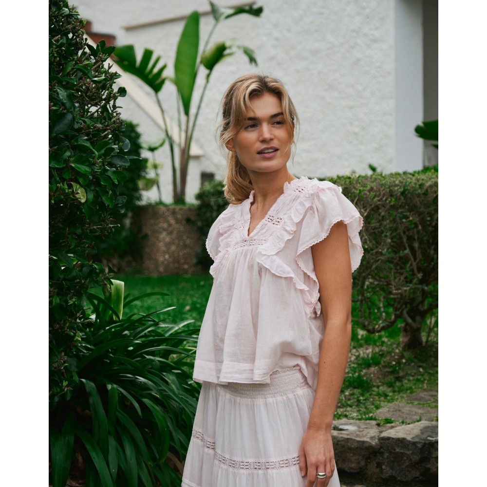 Jayla S Voile Top - Light Pink