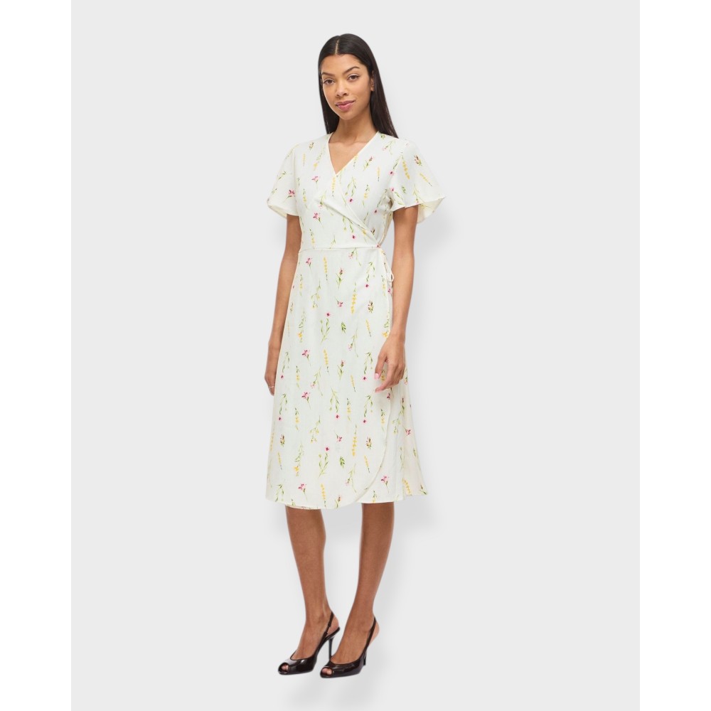 Vilovie S/S Wrap Dress - Snow White/Lore