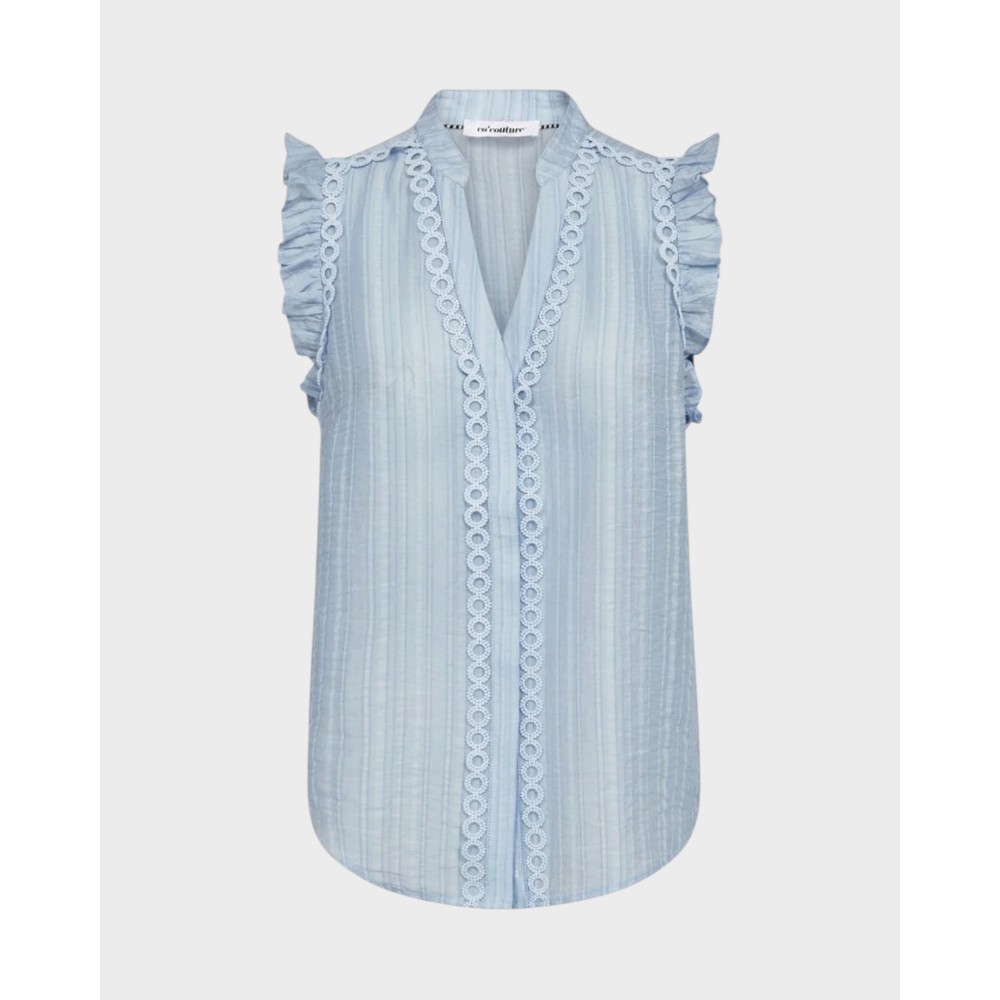 Reggie frill top - Pale blue