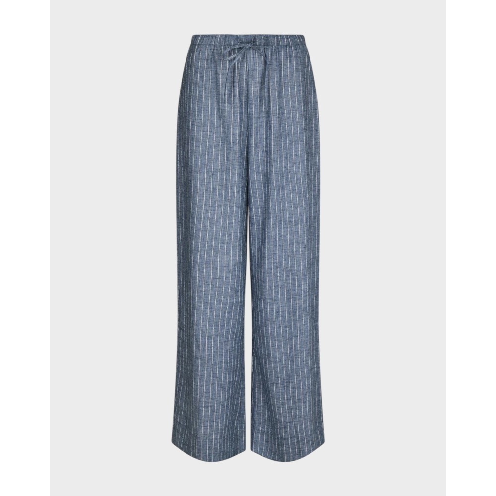 Heifa emb stripe pants - Blue