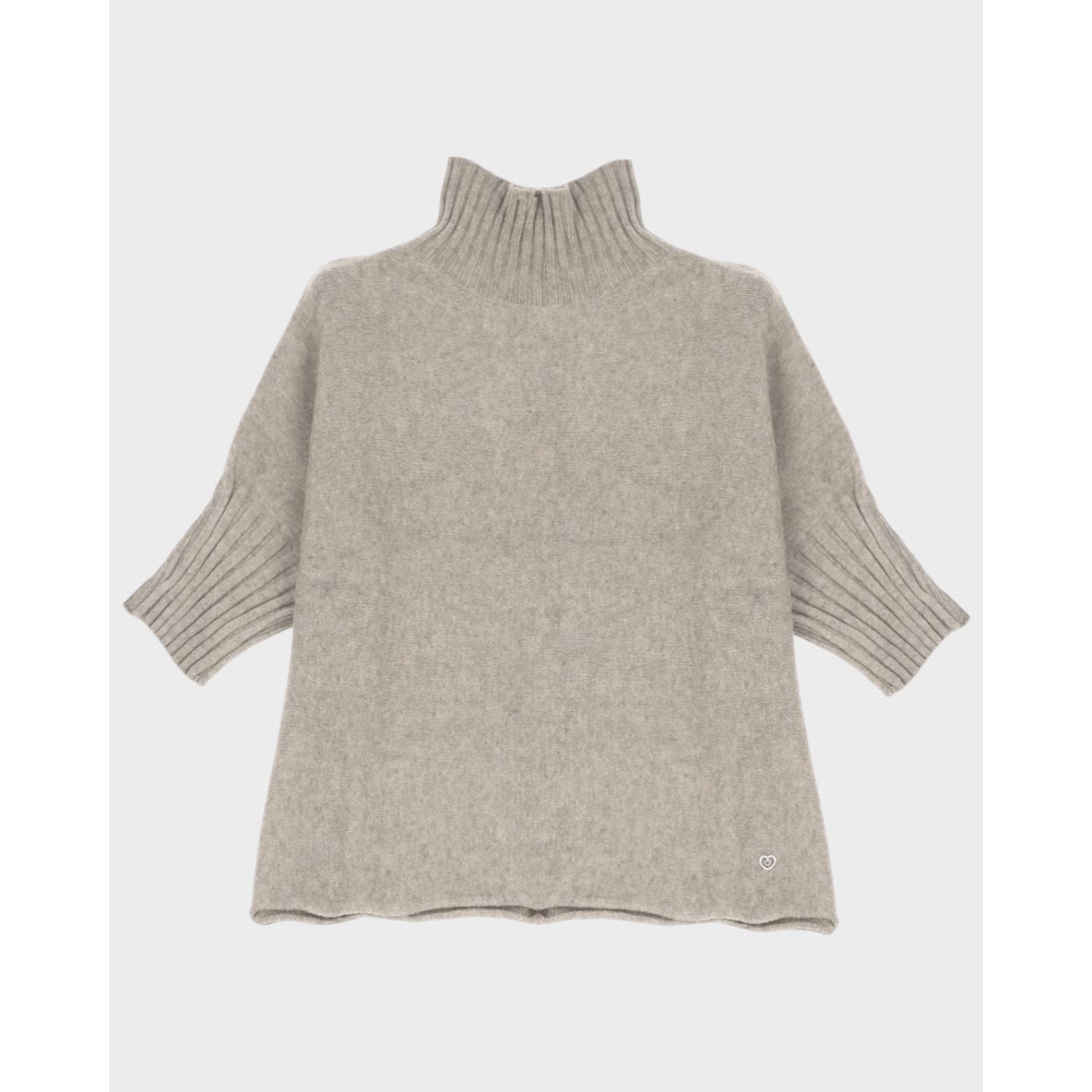 Turtleneck Sweater - Beige Melange