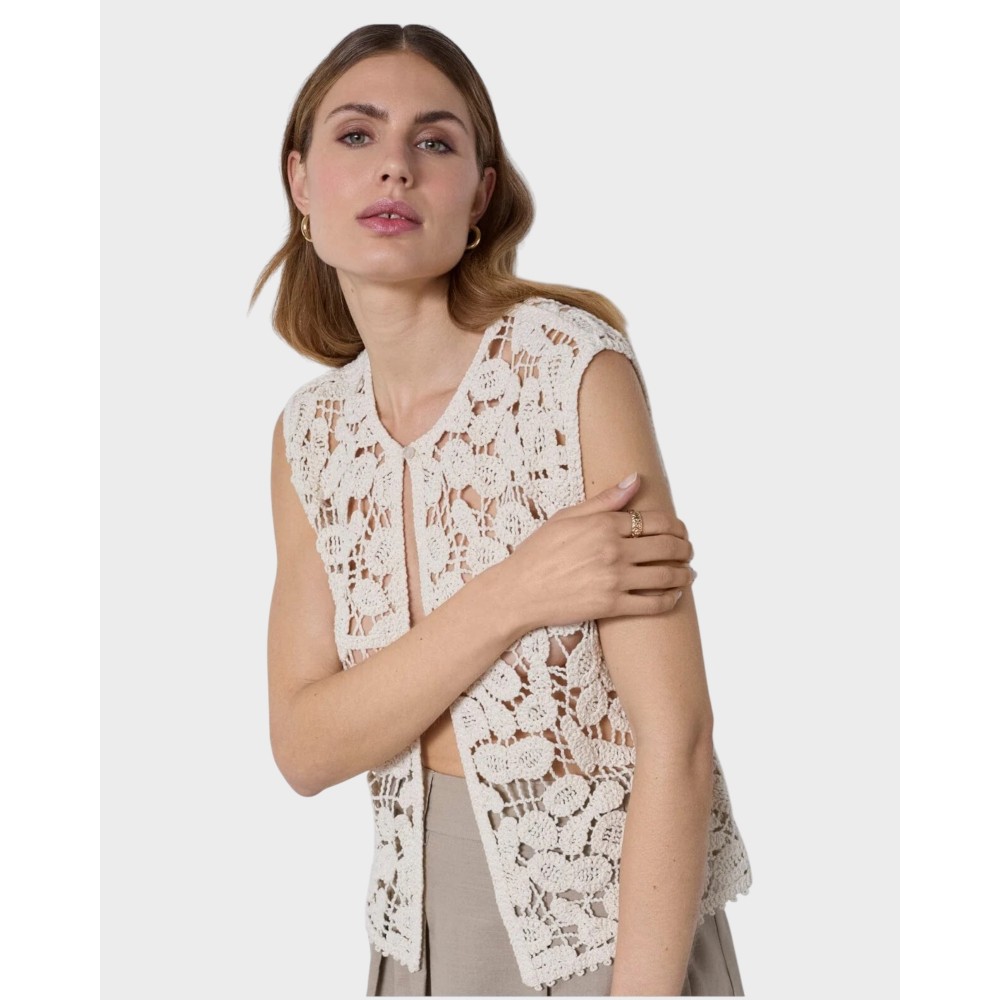 Kelly crochet top - Bone