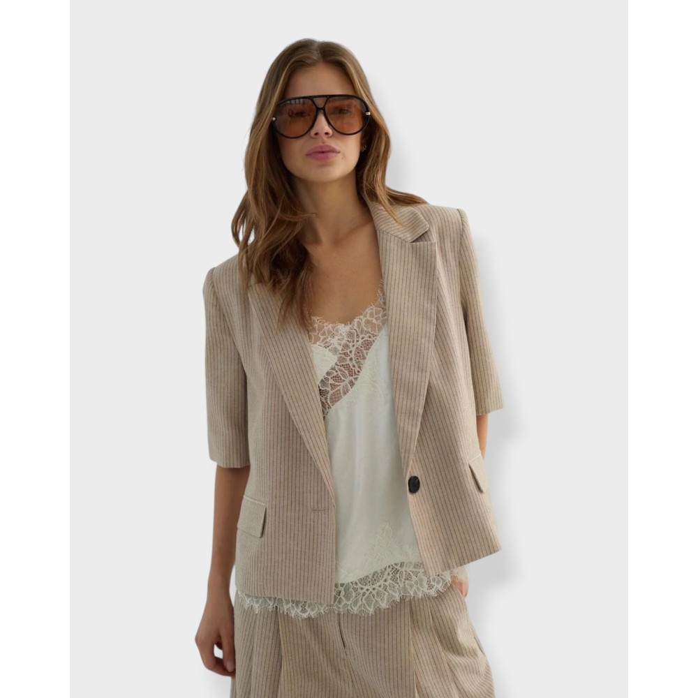 Nadine SS Blazer - Biscuit